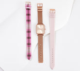 Isaac Mizrahi Live! Watch with S/3 Interchangeable Straps, Pink/Multi